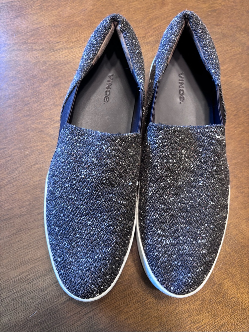 Vince Women's Black Tweed Slip-On Flats